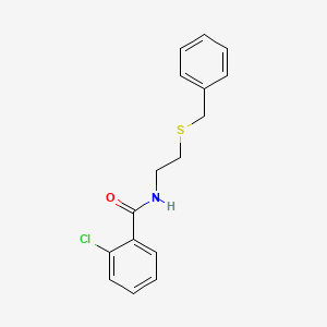 molecular formula C16H16ClNOS B4597069 N-(2-benzylsulfanylethyl)-2-chlorobenzamide 