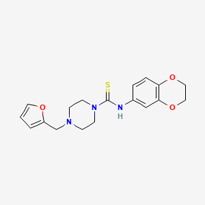 molecular formula C18H21N3O3S B4597082 N-(2,3-dihydro-1,4-benzodioxin-6-yl)-4-(2-furylmethyl)-1-piperazinecarbothioamide 