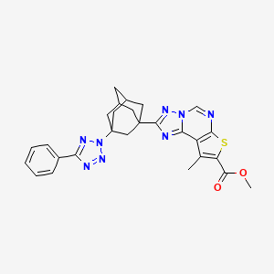molecular formula C27H26N8O2S B4597112 METHYL 9-METHYL-2-[3-(5-PHENYL-2H-1,2,3,4-TETRAAZOL-2-YL)-1-ADAMANTYL]THIENO[3,2-E][1,2,4]TRIAZOLO[1,5-C]PYRIMIDINE-8-CARBOXYLATE 