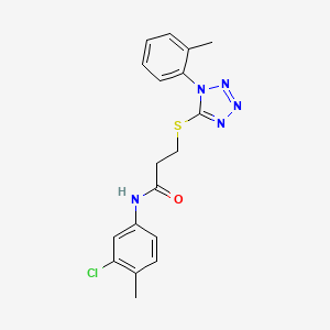 molecular formula C18H18ClN5OS B4597149 N-(3-chloro-4-methylphenyl)-3-{[1-(2-methylphenyl)-1H-tetrazol-5-yl]thio}propanamide 
