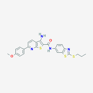 molecular formula C25H22N4O2S3 B459716 3-amino-6-(4-methoxyphenyl)-N-(2-propylsulfanyl-1,3-benzothiazol-6-yl)thieno[2,3-b]pyridine-2-carboxamide CAS No. 445268-71-3