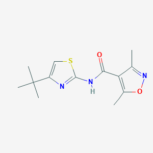 molecular formula C13H17N3O2S B4597188 N-(4-tert-butyl-1,3-thiazol-2-yl)-3,5-dimethyl-1,2-oxazole-4-carboxamide 