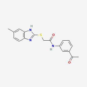 molecular formula C18H17N3O2S B4597217 N~1~-(3-ACETYLPHENYL)-2-[(5-METHYL-1H-1,3-BENZIMIDAZOL-2-YL)SULFANYL]ACETAMIDE 