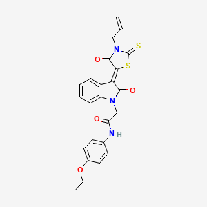 molecular formula C24H21N3O4S2 B4597235 N-(4-ethoxyphenyl)-2-{(3Z)-2-oxo-3-[4-oxo-3-(prop-2-en-1-yl)-2-thioxo-1,3-thiazolidin-5-ylidene]-2,3-dihydro-1H-indol-1-yl}acetamide 