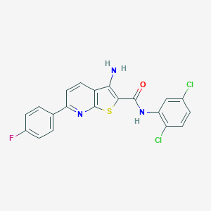 molecular formula C20H12Cl2FN3OS B459724 3-amino-N-(2,5-dichlorophenyl)-6-(4-fluorophenyl)thieno[2,3-b]pyridine-2-carboxamide 