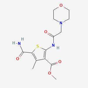 molecular formula C14H19N3O5S B4597259 METHYL 5-CARBAMOYL-4-METHYL-2-[2-(MORPHOLIN-4-YL)ACETAMIDO]THIOPHENE-3-CARBOXYLATE 