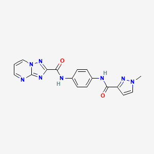 molecular formula C17H14N8O2 B4597290 N~2~-(4-{[(1-METHYL-1H-PYRAZOL-3-YL)CARBONYL]AMINO}PHENYL)[1,2,4]TRIAZOLO[1,5-A]PYRIMIDINE-2-CARBOXAMIDE 