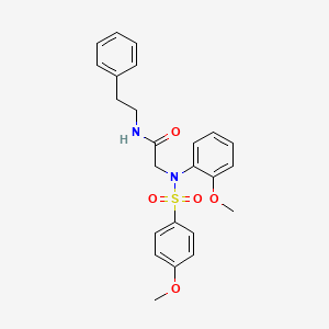 molecular formula C24H26N2O5S B4597385 N~2~-(2-methoxyphenyl)-N~2~-[(4-methoxyphenyl)sulfonyl]-N~1~-(2-phenylethyl)glycinamide 