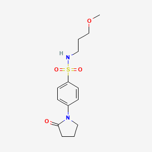 molecular formula C14H20N2O4S B4597463 N-(3-methoxypropyl)-4-(2-oxo-1-pyrrolidinyl)benzenesulfonamide 
