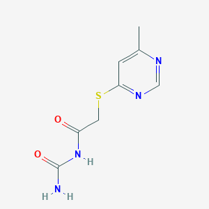 molecular formula C8H10N4O2S B4597512 N-carbamoyl-2-((6-methylpyrimidin-4-yl)thio)acetamide 
