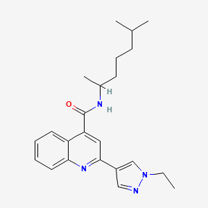 molecular formula C23H30N4O B4597526 N~4~-(1,5-DIMETHYLHEXYL)-2-(1-ETHYL-1H-PYRAZOL-4-YL)-4-QUINOLINECARBOXAMIDE 