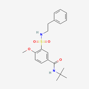molecular formula C20H26N2O4S B4597542 N-tert-butyl-4-methoxy-3-[(2-phenylethyl)sulfamoyl]benzamide 