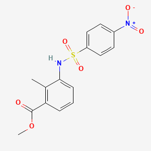 molecular formula C15H14N2O6S B4597569 methyl 2-methyl-3-{[(4-nitrophenyl)sulfonyl]amino}benzoate 