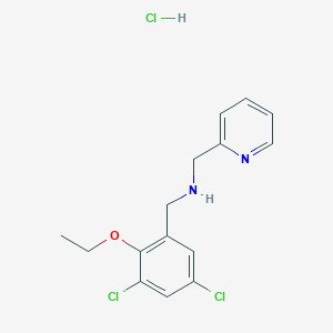 molecular formula C15H17Cl3N2O B4597624 N-[(3,5-dichloro-2-ethoxyphenyl)methyl]-1-pyridin-2-ylmethanamine;hydrochloride 