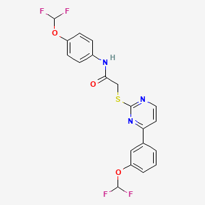 molecular formula C20H15F4N3O3S B4597688 N~1~-[4-(DIFLUOROMETHOXY)PHENYL]-2-({4-[3-(DIFLUOROMETHOXY)PHENYL]-2-PYRIMIDINYL}SULFANYL)ACETAMIDE 