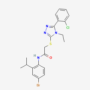 molecular formula C21H22BrClN4OS B4597772 N-[4-bromo-2-(propan-2-yl)phenyl]-2-{[5-(2-chlorophenyl)-4-ethyl-4H-1,2,4-triazol-3-yl]sulfanyl}acetamide 