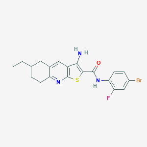 molecular formula C20H19BrFN3OS B459784 3-amino-N-(4-bromo-2-fluorophenyl)-6-ethyl-5,6,7,8-tetrahydrothieno[2,3-b]quinoline-2-carboxamide CAS No. 625370-21-0