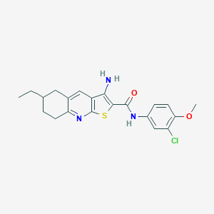 3-amino-N-(3-chloro-4-methoxyphenyl)-6-ethyl-5,6,7,8-tetrahydrothieno[2,3-b]quinoline-2-carboxamide