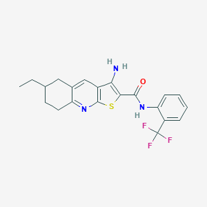 B459787 3-amino-6-ethyl-N-[2-(trifluoromethyl)phenyl]-5,6,7,8-tetrahydrothieno[2,3-b]quinoline-2-carboxamide CAS No. 445269-05-6