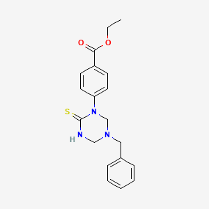 molecular formula C19H21N3O2S B4597893 Ethyl 4-(5-benzyl-2-sulfanylidene-1,3,5-triazinan-1-yl)benzoate 