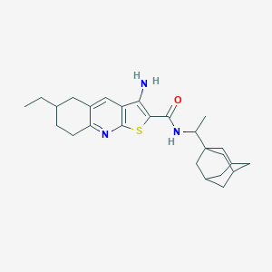molecular formula C26H35N3OS B459791 N-[1-(1-adamantyl)ethyl]-3-amino-6-ethyl-5,6,7,8-tetrahydrothieno[2,3-b]quinoline-2-carboxamide CAS No. 445269-04-5