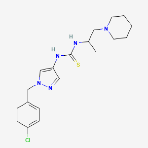 molecular formula C19H26ClN5S B4597919 N-[1-(4-CHLOROBENZYL)-1H-PYRAZOL-4-YL]-N'-(1-METHYL-2-PIPERIDINOETHYL)THIOUREA 