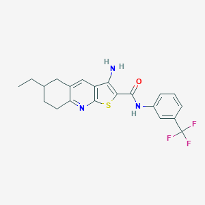 3-amino-6-ethyl-N-[3-(trifluoromethyl)phenyl]-5,6,7,8-tetrahydrothieno[2,3-b]quinoline-2-carboxamide