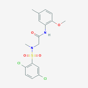 molecular formula C17H18Cl2N2O4S B4597974 N~2~-[(2,5-dichlorophenyl)sulfonyl]-N~1~-(2-methoxy-5-methylphenyl)-N~2~-methylglycinamide 