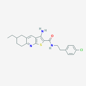 3-amino-N-[2-(4-chlorophenyl)ethyl]-6-ethyl-5,6,7,8-tetrahydrothieno[2,3-b]quinoline-2-carboxamide