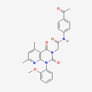 molecular formula C26H24N4O5 B4598041 N-(4-ACETYLPHENYL)-2-[1-(2-METHOXYPHENYL)-5,7-DIMETHYL-2,4-DIOXO-1H,2H,3H,4H-PYRIDO[2,3-D]PYRIMIDIN-3-YL]ACETAMIDE 
