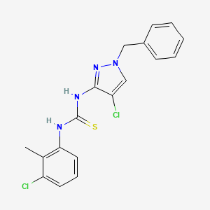 molecular formula C18H16Cl2N4S B4598057 N-(1-benzyl-4-chloro-1H-pyrazol-3-yl)-N'-(3-chloro-2-methylphenyl)thiourea 