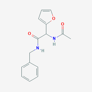 molecular formula C15H16N2O3 B045981 alpha-Acetamido-N-benzyl-alpha-(furan-2-yl)acetamide CAS No. 124421-25-6