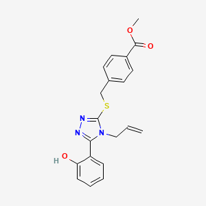 molecular formula C20H19N3O3S B4598109 methyl 4-({[4-allyl-5-(2-hydroxyphenyl)-4H-1,2,4-triazol-3-yl]thio}methyl)benzoate 