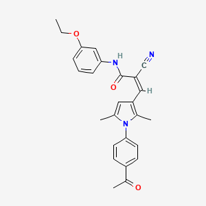 molecular formula C26H25N3O3 B4598115 (Z)-3-[1-(4-acetylphenyl)-2,5-dimethylpyrrol-3-yl]-2-cyano-N-(3-ethoxyphenyl)prop-2-enamide 
