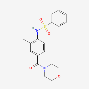 molecular formula C18H20N2O4S B4598143 N-[2-methyl-4-(4-morpholinylcarbonyl)phenyl]benzenesulfonamide 