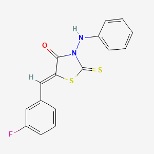 molecular formula C16H11FN2OS2 B4598219 5-[(3-Fluorophenyl)methylene]-3-(phenylamino)-2-thioxo-1,3-thiazolidin-4-one 