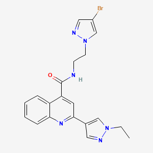 molecular formula C20H19BrN6O B4598318 N~4~-[2-(4-BROMO-1H-PYRAZOL-1-YL)ETHYL]-2-(1-ETHYL-1H-PYRAZOL-4-YL)-4-QUINOLINECARBOXAMIDE 