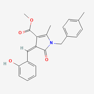 molecular formula C22H21NO4 B4598338 Methyl (4Z)-4-[(2-hydroxyphenyl)methylidene]-2-methyl-1-[(4-methylphenyl)methyl]-5-oxo-4,5-dihydro-1H-pyrrole-3-carboxylate 