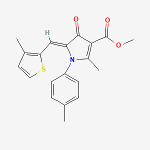 molecular formula C20H19NO3S B4598378 methyl (5Z)-2-methyl-1-(4-methylphenyl)-5-[(3-methylthiophen-2-yl)methylidene]-4-oxopyrrole-3-carboxylate 