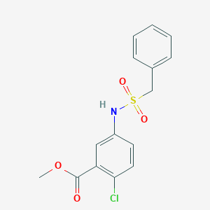 molecular formula C15H14ClNO4S B4598395 METHYL 2-CHLORO-5-(PHENYLMETHANESULFONAMIDO)BENZOATE 