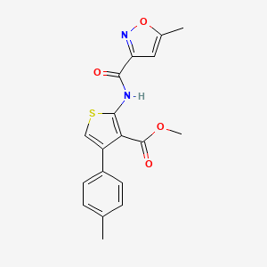 molecular formula C18H16N2O4S B4598399 METHYL 2-(5-METHYL-1,2-OXAZOLE-3-AMIDO)-4-(4-METHYLPHENYL)THIOPHENE-3-CARBOXYLATE 