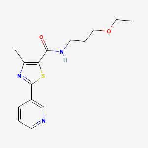 molecular formula C15H19N3O2S B4598452 N-(3-ethoxypropyl)-4-methyl-2-pyridin-3-yl-1,3-thiazole-5-carboxamide 