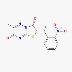 molecular formula C13H8N4O4S B4598550 6-methyl-2-(2-nitrobenzylidene)-7H-[1,3]thiazolo[3,2-b][1,2,4]triazine-3,7(2H)-dione 