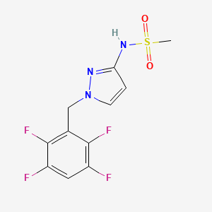molecular formula C11H9F4N3O2S B4598598 N-[1-(2,3,5,6-tetrafluorobenzyl)-1H-pyrazol-3-yl]methanesulfonamide 
