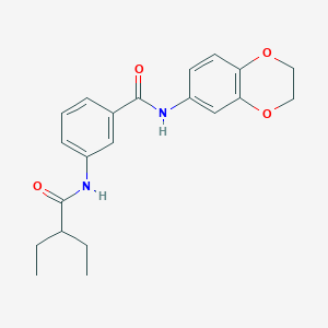 molecular formula C21H24N2O4 B4598649 N-(2,3-DIHYDRO-1,4-BENZODIOXIN-6-YL)-3-(2-ETHYLBUTANAMIDO)BENZAMIDE 