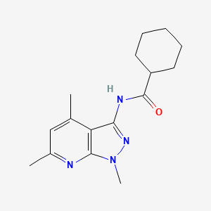 molecular formula C16H22N4O B4598705 N~1~-(1,4,6-trimethyl-1H-pyrazolo[3,4-b]pyridin-3-yl)-1-cyclohexanecarboxamide 