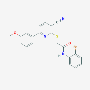 molecular formula C21H16BrN3O2S B459873 N-(2-bromophenyl)-2-{[3-cyano-6-(3-methoxyphenyl)-2-pyridinyl]sulfanyl}acetamide 