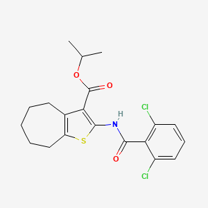molecular formula C20H21Cl2NO3S B4598750 isopropyl 2-[(2,6-dichlorobenzoyl)amino]-5,6,7,8-tetrahydro-4H-cyclohepta[b]thiophene-3-carboxylate 