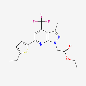 molecular formula C18H18F3N3O2S B4598807 ETHYL 2-[6-(5-ETHYL-2-THIENYL)-3-METHYL-4-(TRIFLUOROMETHYL)-1H-PYRAZOLO[3,4-B]PYRIDIN-1-YL]ACETATE 