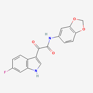 molecular formula C17H11FN2O4 B4598855 N-(2H-1,3-BENZODIOXOL-5-YL)-2-(6-FLUORO-1H-INDOL-3-YL)-2-OXOACETAMIDE 